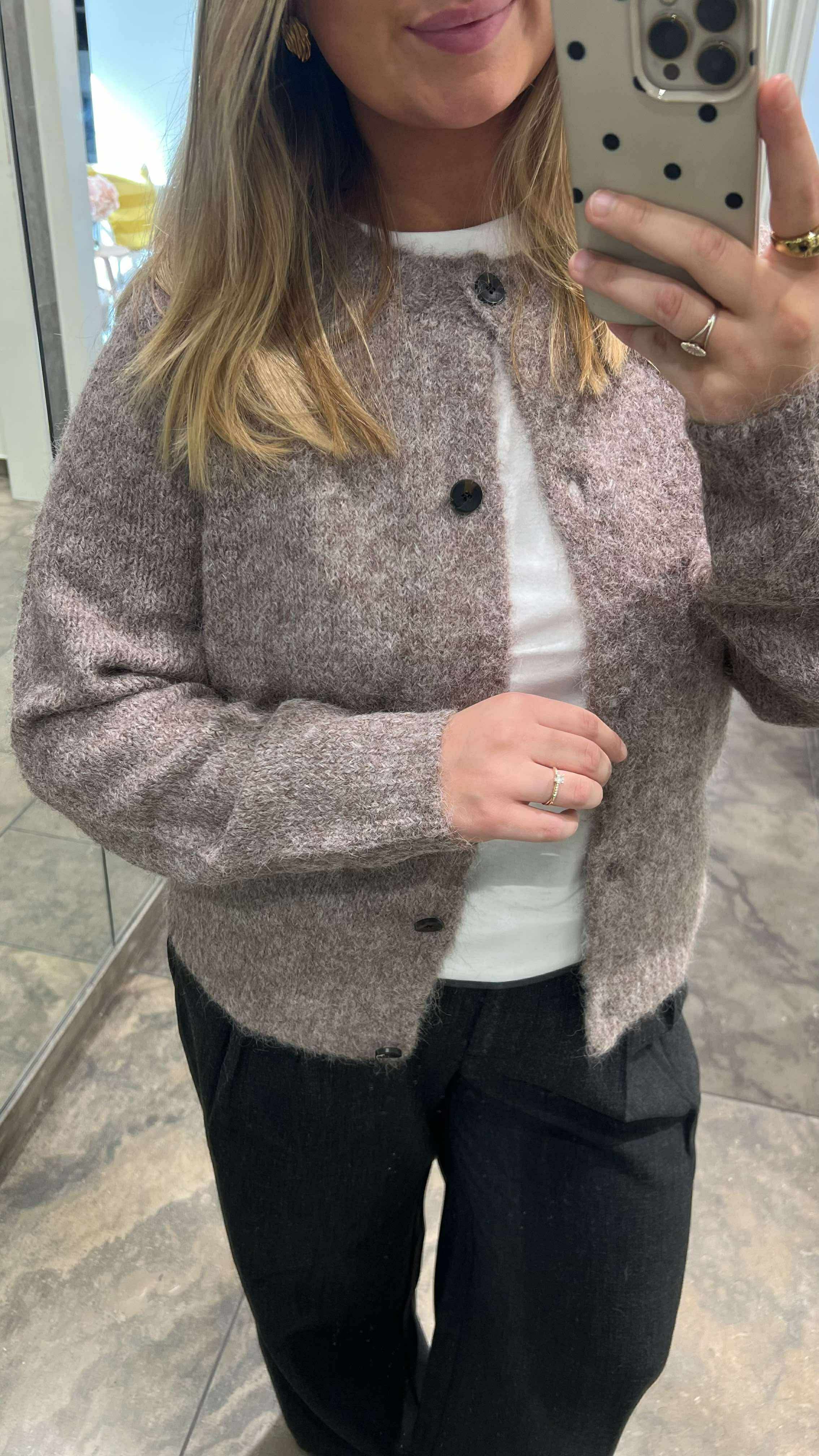 VMNOVAH Knit Cardigan - Brown Lentil